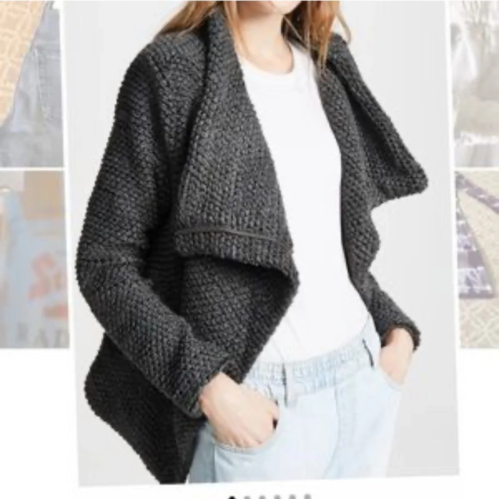 BLANK NYC Wool Blend Boucle‎ Knit Moto Jacket/Sweater